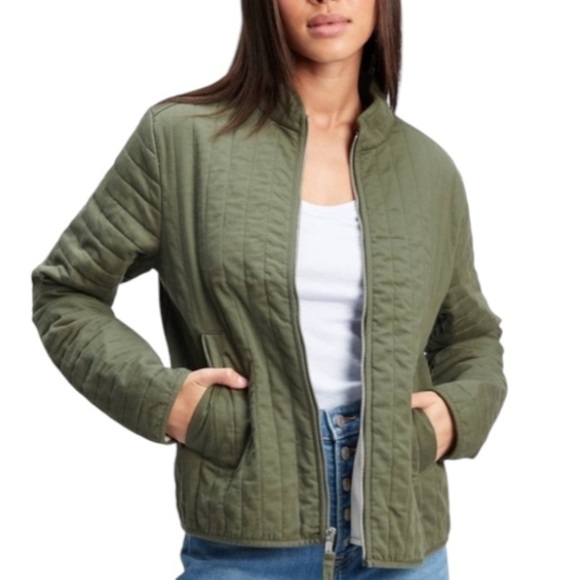 GAP jacket fall green quilted Herringbone XS - Picture 1 of 12